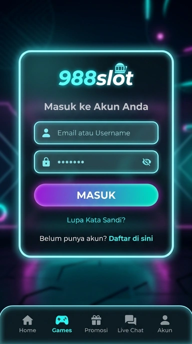 Tampilan halaman login 988slot