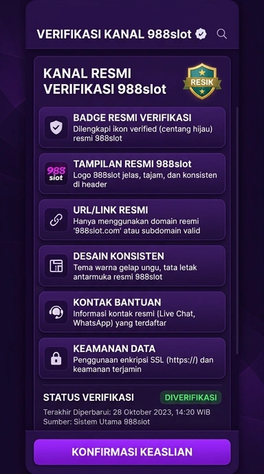 Tampilan kanal resmi 988slot