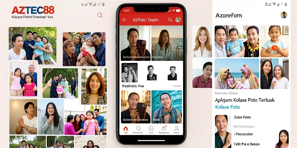 Tampilan antarmuka AZTEC88 dengan fitur Kolase Foto yang menarik.