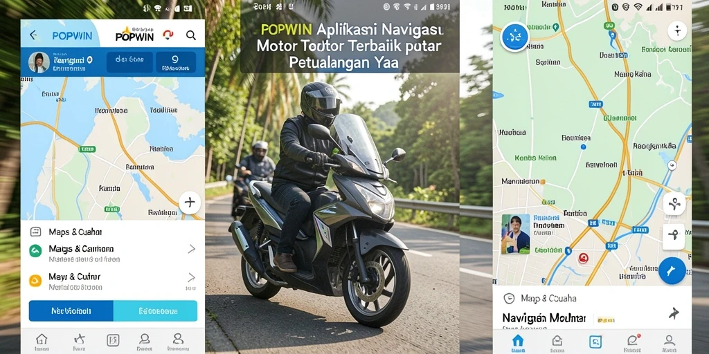 Tampilan antarmuka intuitif dari aplikasi POPWIN untuk navigasi motor.