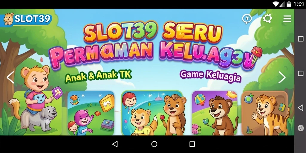 Antarmuka SLOT39 yang ceria dan ramah anak.